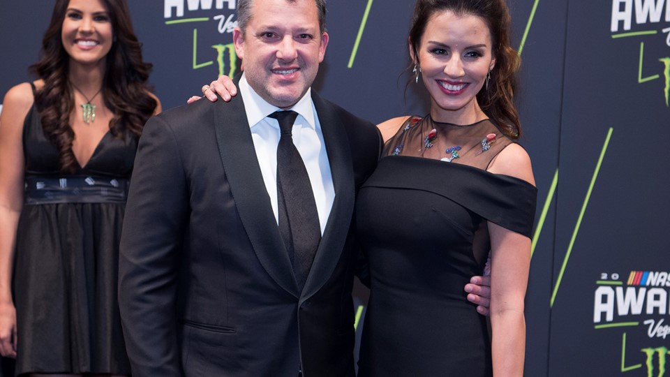 Tony Stewart and his fiancee Pennelope Jimenez