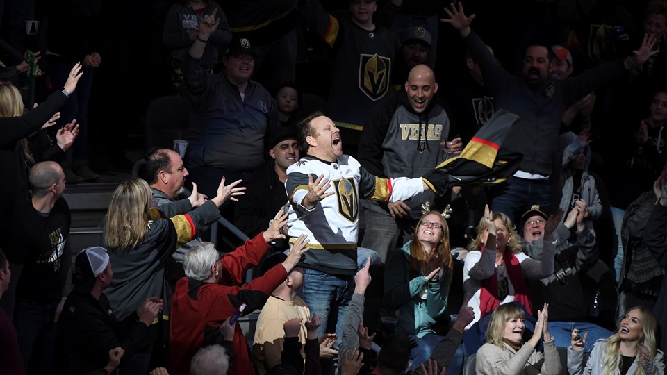 Fans at the Vegas Golden Knights NHL hockey game