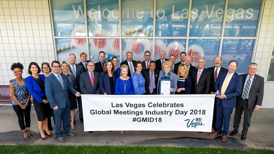 LVCVA staff and the Board of Directors gather to recognize Global Meetings Industry Day 2018