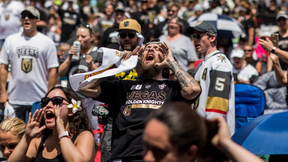 Vegas Golden Knights fans prepare for their team to take on the Winnipeg Jets