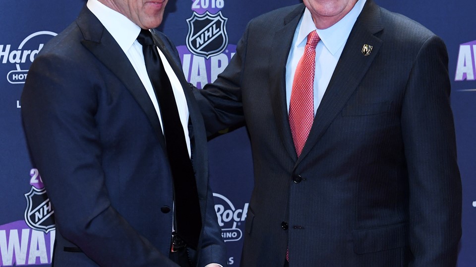 Vegas Golden Knights general manager George McPhee and owner Bill Foley