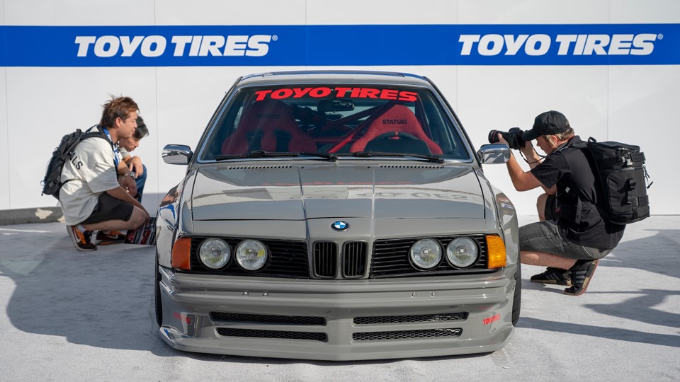Visitors check out the Toyo Tires