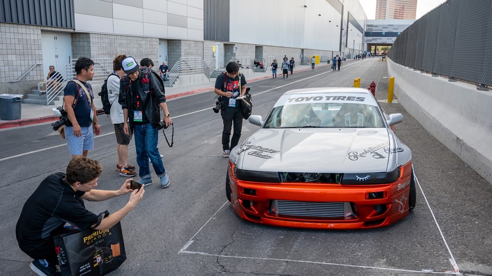 Visitors check out the Toyo Tires