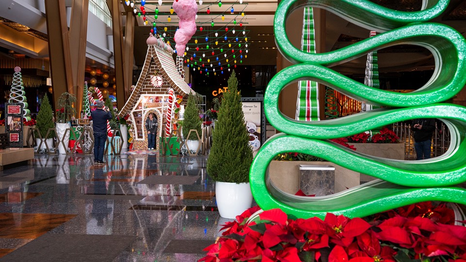 Life-size gingerbread house at ARIA Resort & Casino