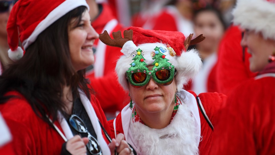 Participants in their Christmas finery