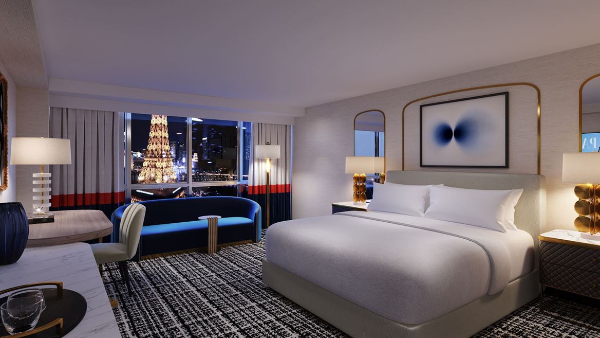 Paris Las Vegas Versailles Tower Standard Room Rendering Credit Klai Juba Wald