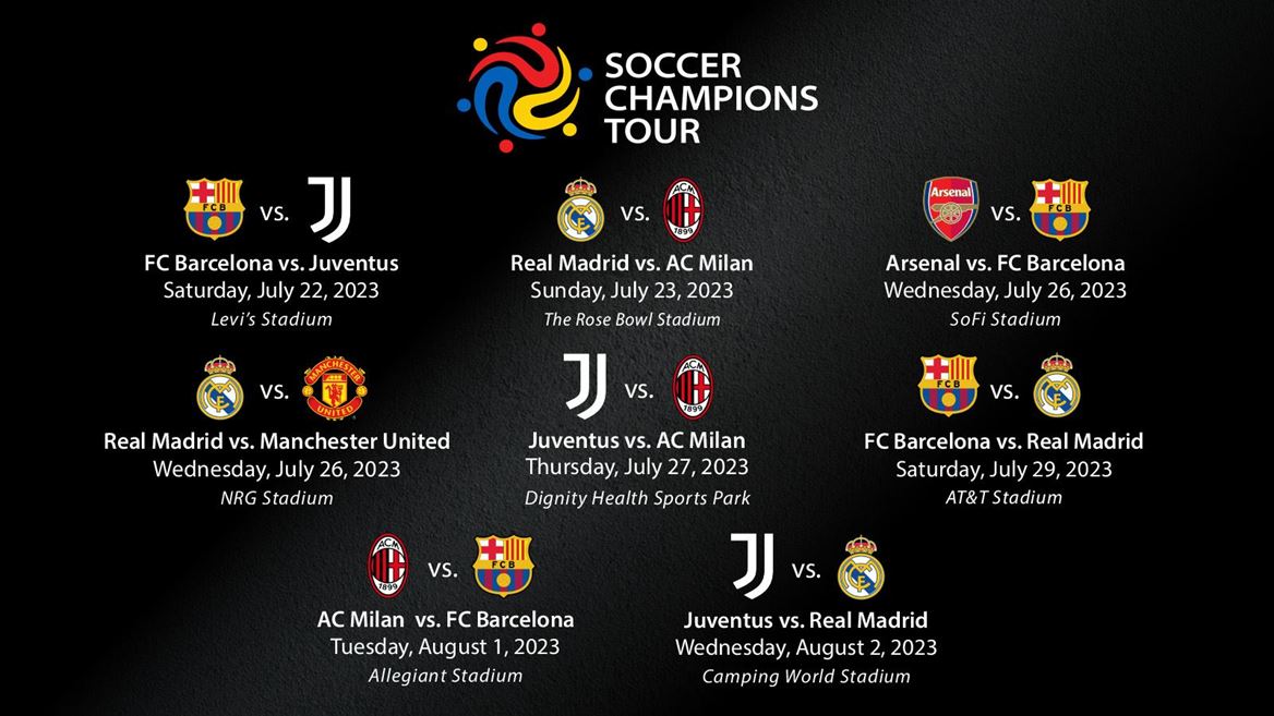 Soccer Champions Tour Schedule