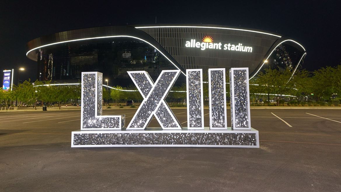 LXIII in front of Allegiant Stadium