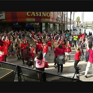 A Surprise "Flash Mob" in Downtown Las Vegas for National Travel and Tourism Week!