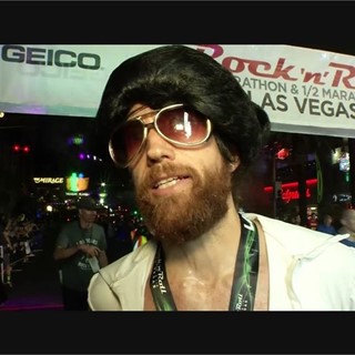 Elvis lives! Michael Wardian of Arlington, Virginia wins the GEICO Rock n Roll Las Vegas Marathon Dressed as Elvis