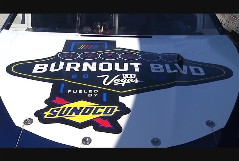 nascar-cars-staged-at-the-las-vegas-convention-center---raw-video