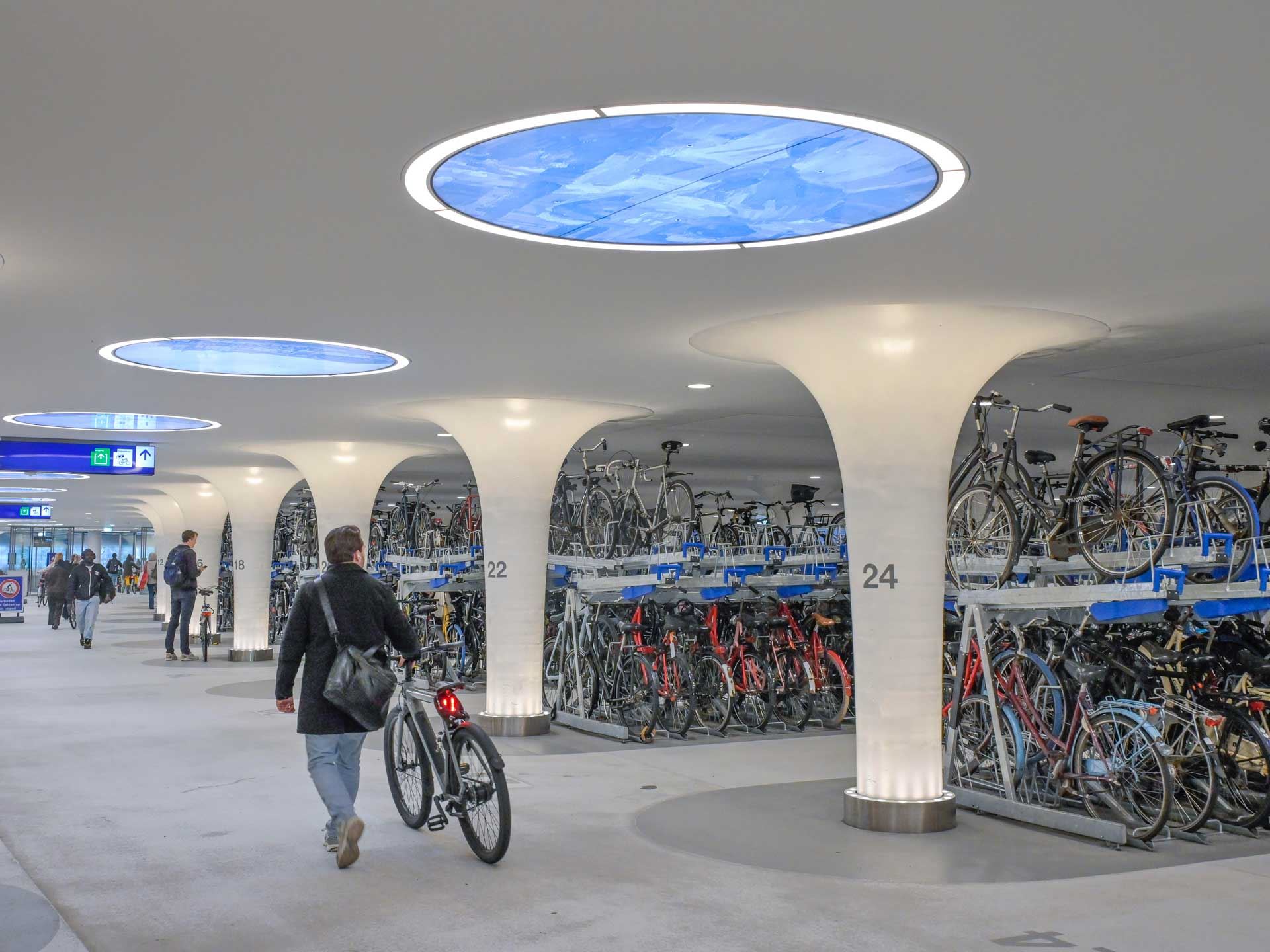 A shelter for bicycles parking spaces for bikes