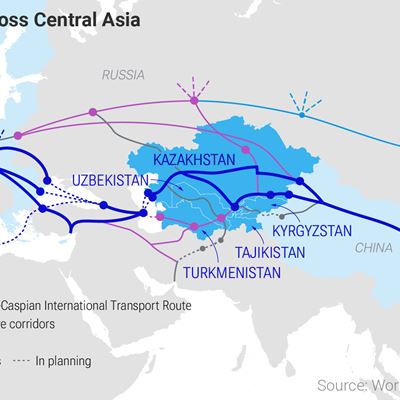 The geopolitical significance is growing Trade routes across Central Asia