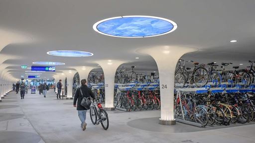 A shelter for bicycles parking spaces for bikes