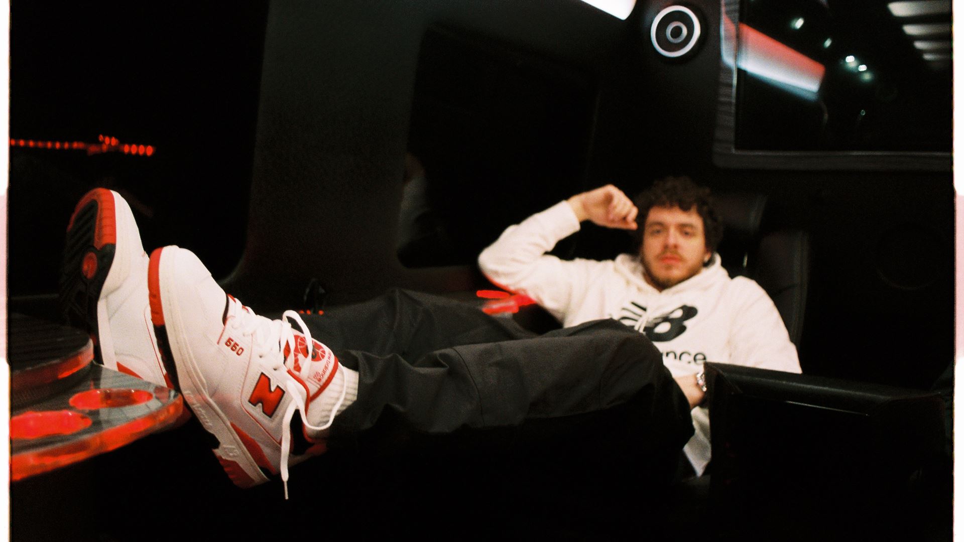 Jack Harlow in the New Balance 550 OG Red