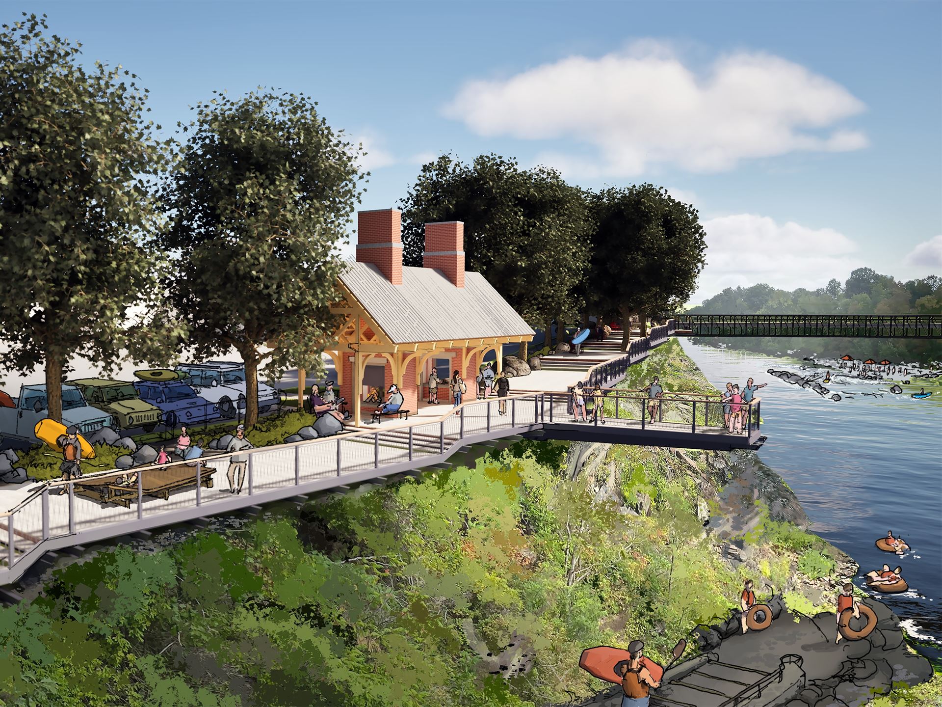 Skowhegan River Park Boardwalk
