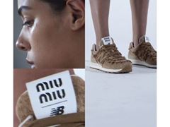 Miu Miu continues its collaboration with New Balance with three new iterations of the brands iconic 574 sneaker for the Spring/Summer 2023 season