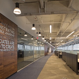 New Balance Global Headquarters Feature Wall and Workspace