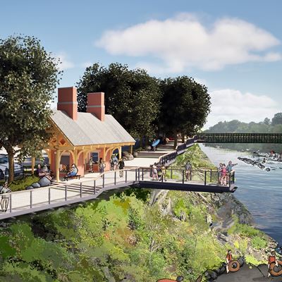 Skowhegan River Park Boardwalk