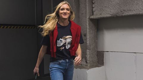 Emma Coburn Walkout New Balance Grand Prix 2023 at The TRACK at New Balance