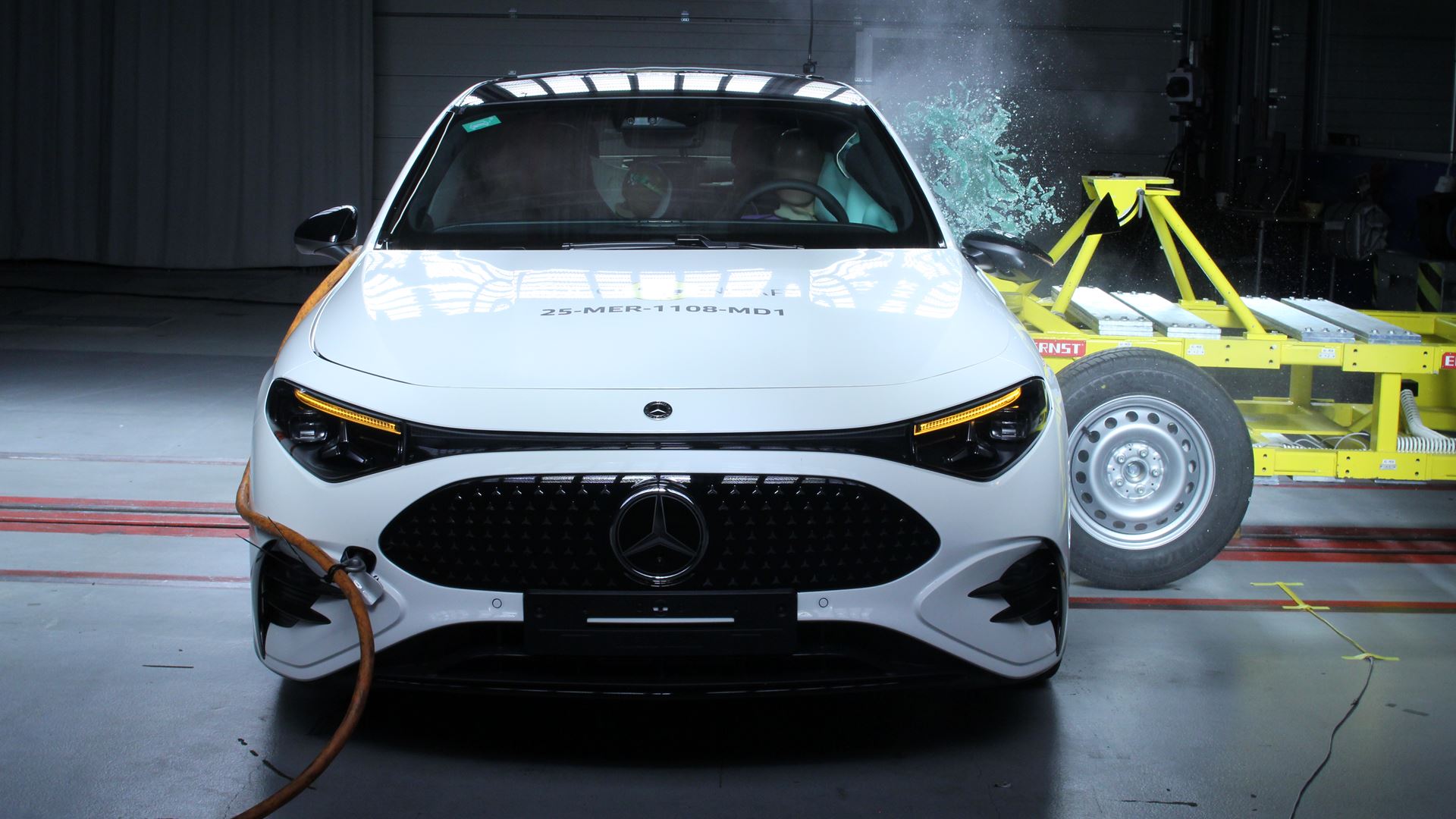 Mercedes Benz CLA Side Mobile Barrier test 2025