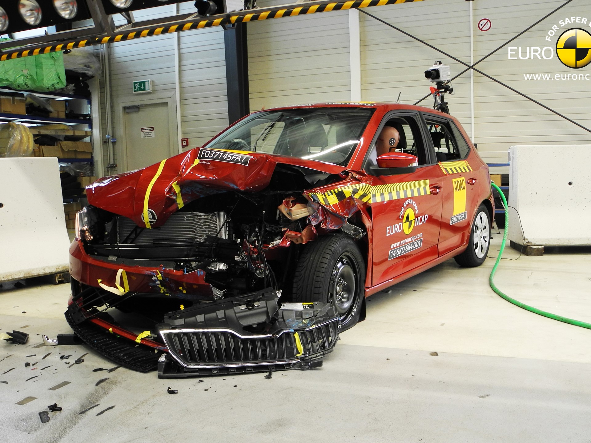 Skoda Fabia - Frontal crash test 2014 - after crash