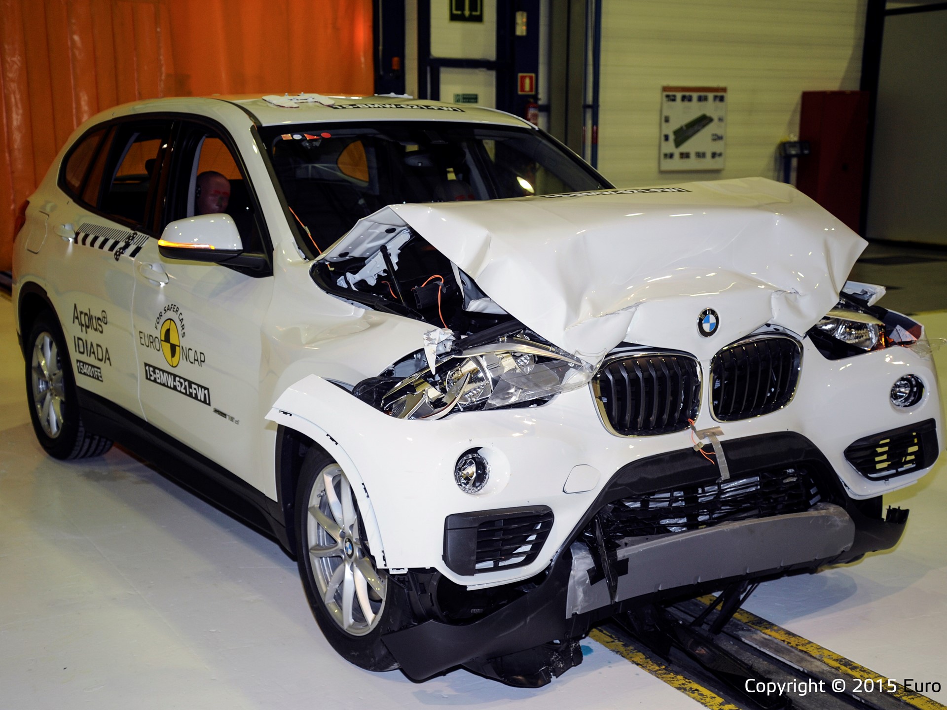 BMW X1- Frontal Full Width test 2015 - after crash