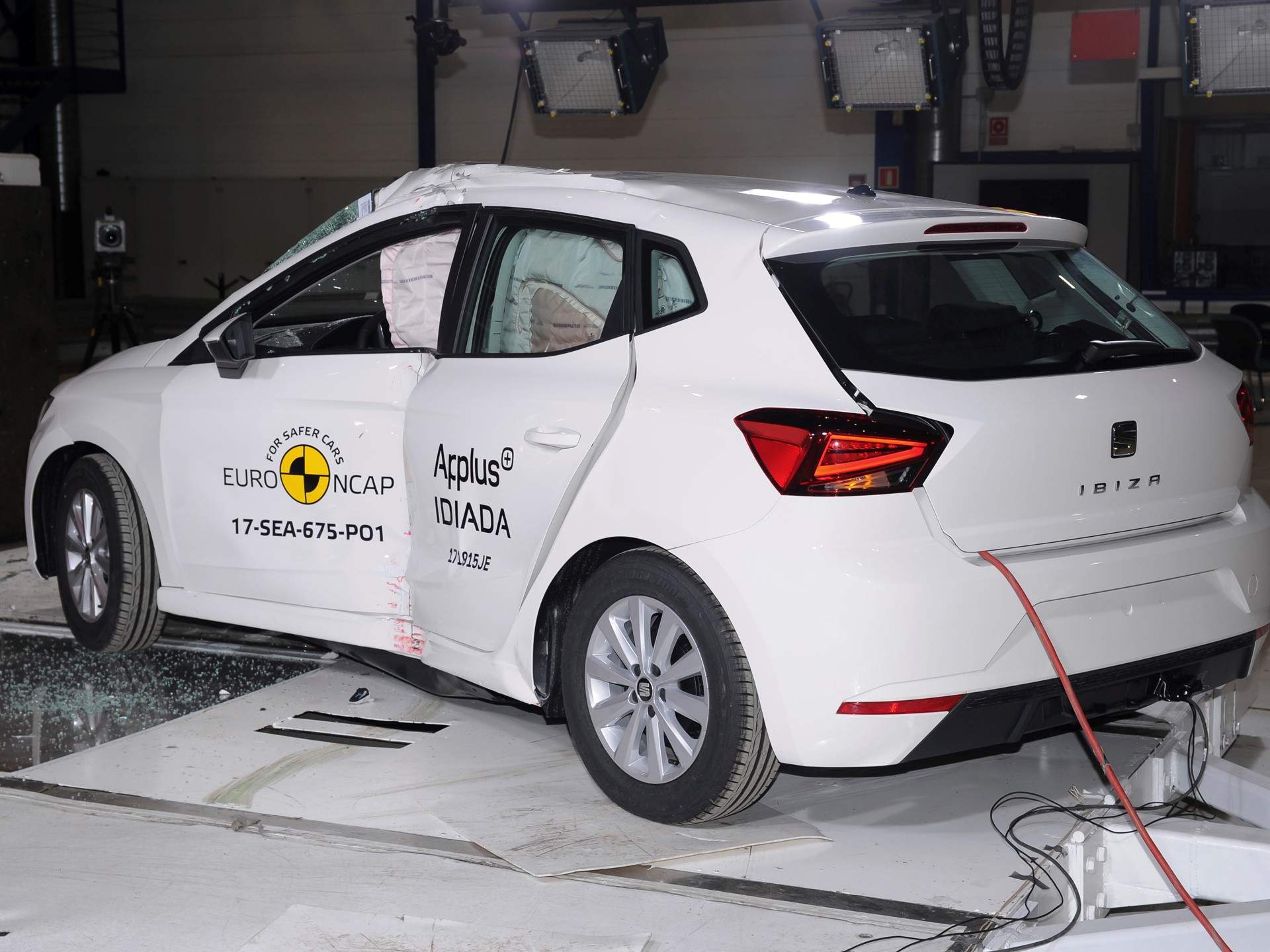 Seat Ibiza - Pole crash test 2017 - after crash
