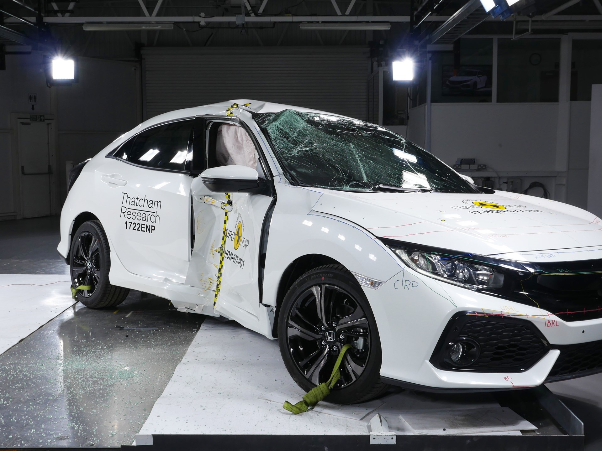 Honda Civic - Pole crash test 2017 - after crash