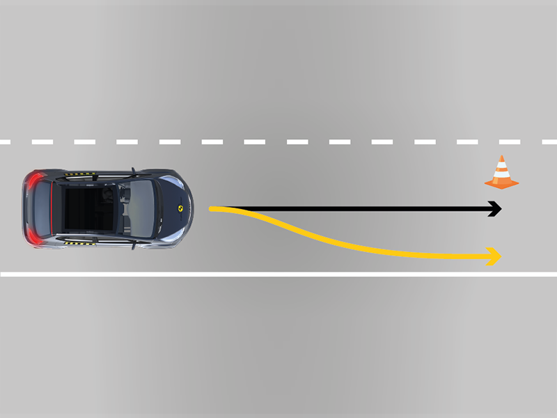 Steering to avoid an obstacle
