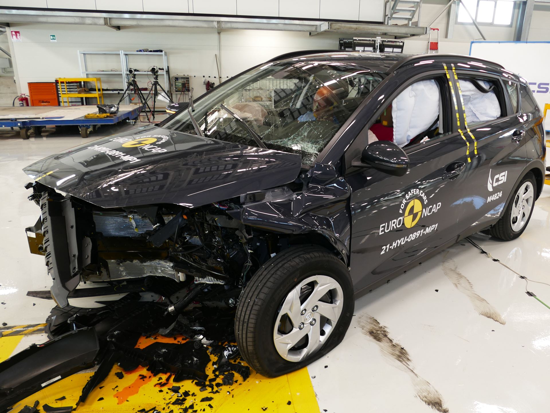 Hyundai BAYON - Mobile Progressive Deformable Barrier test 2021 - after crash