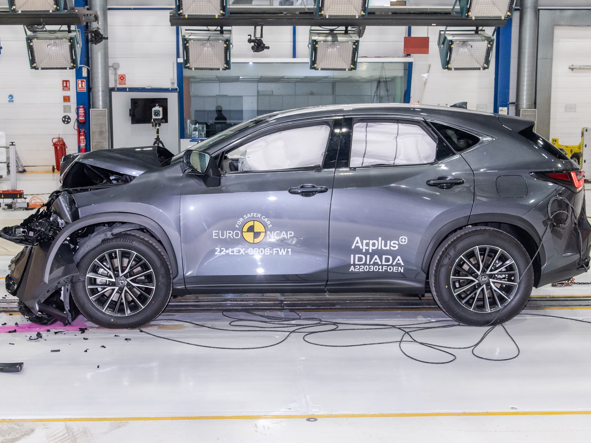 Lexus NX Full Width Rigid Barrier test 2022 after crash