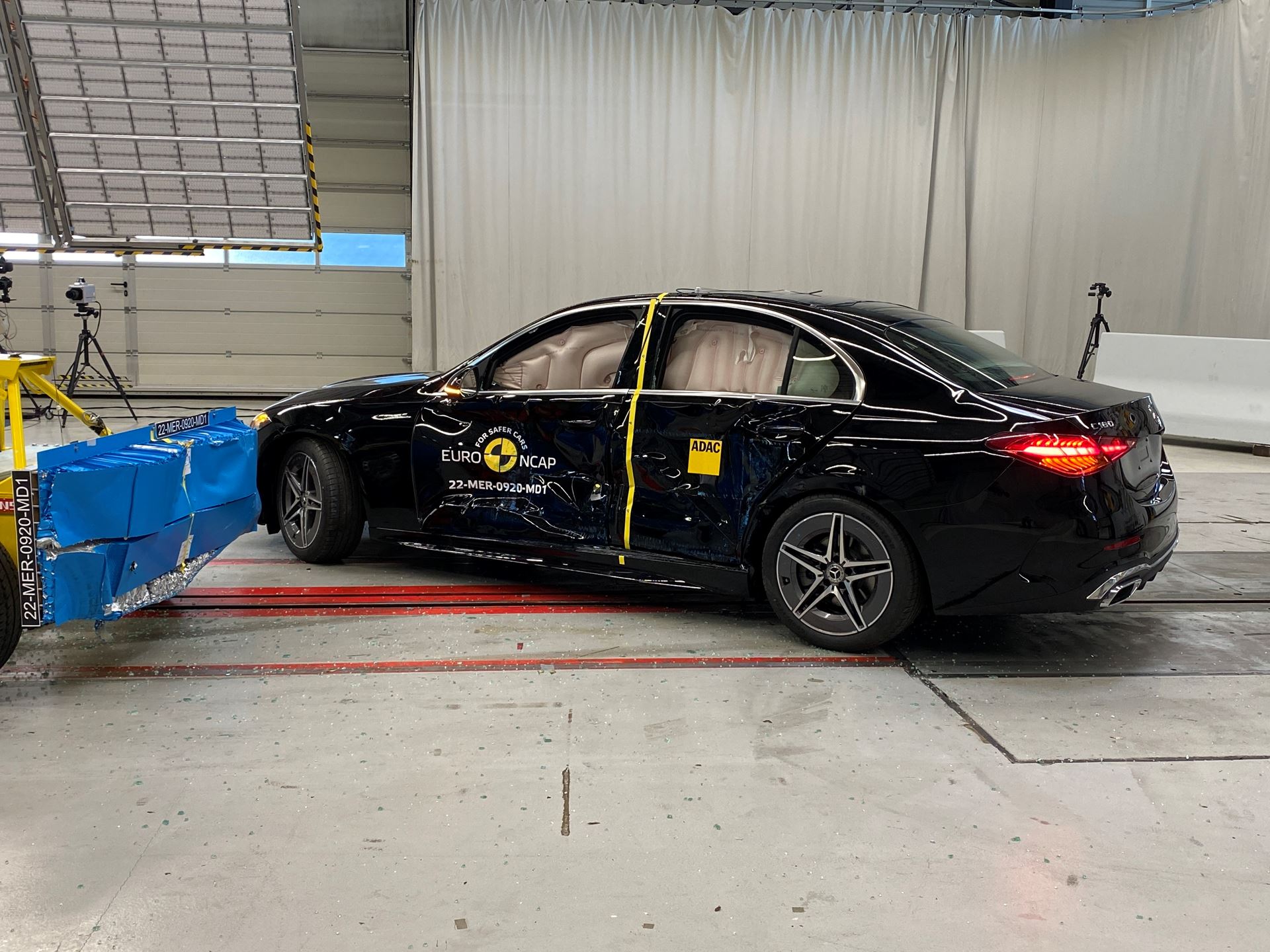 Mercedes-Benz C-Class - Side Mobile Barrier test 2022 - after crash