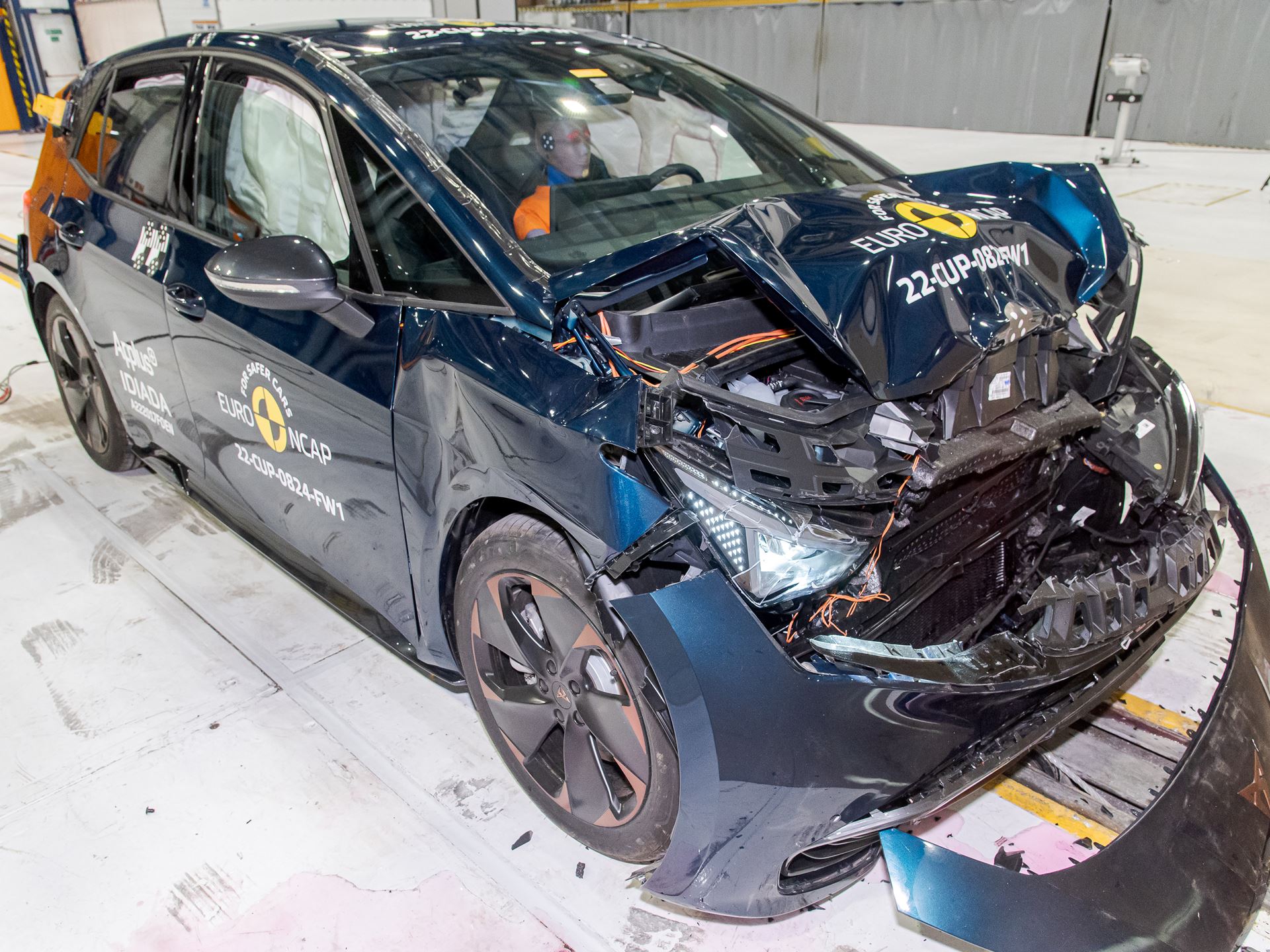 Cupra Born - Full Width Rigid Barrier test 2022 - after crash