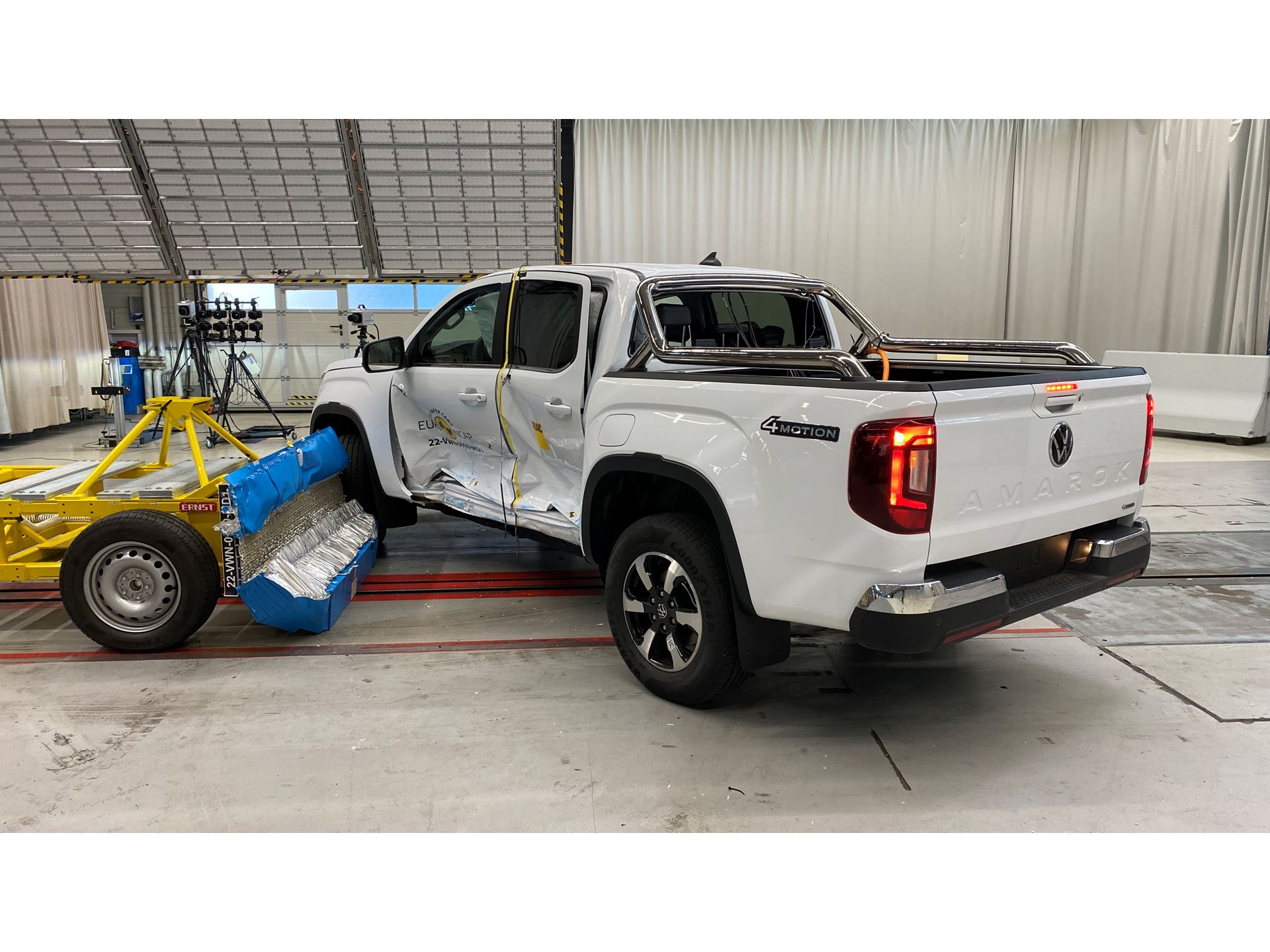 VW Amarok - Side Mobile Barrier test 2022 - after crash