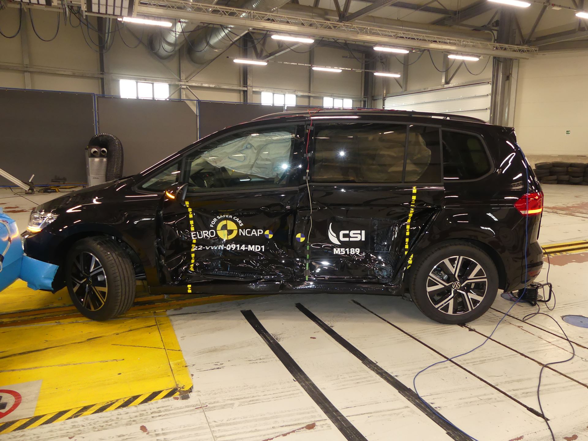 VW Touran - Side Mobile Barrier test 2022 - after crash