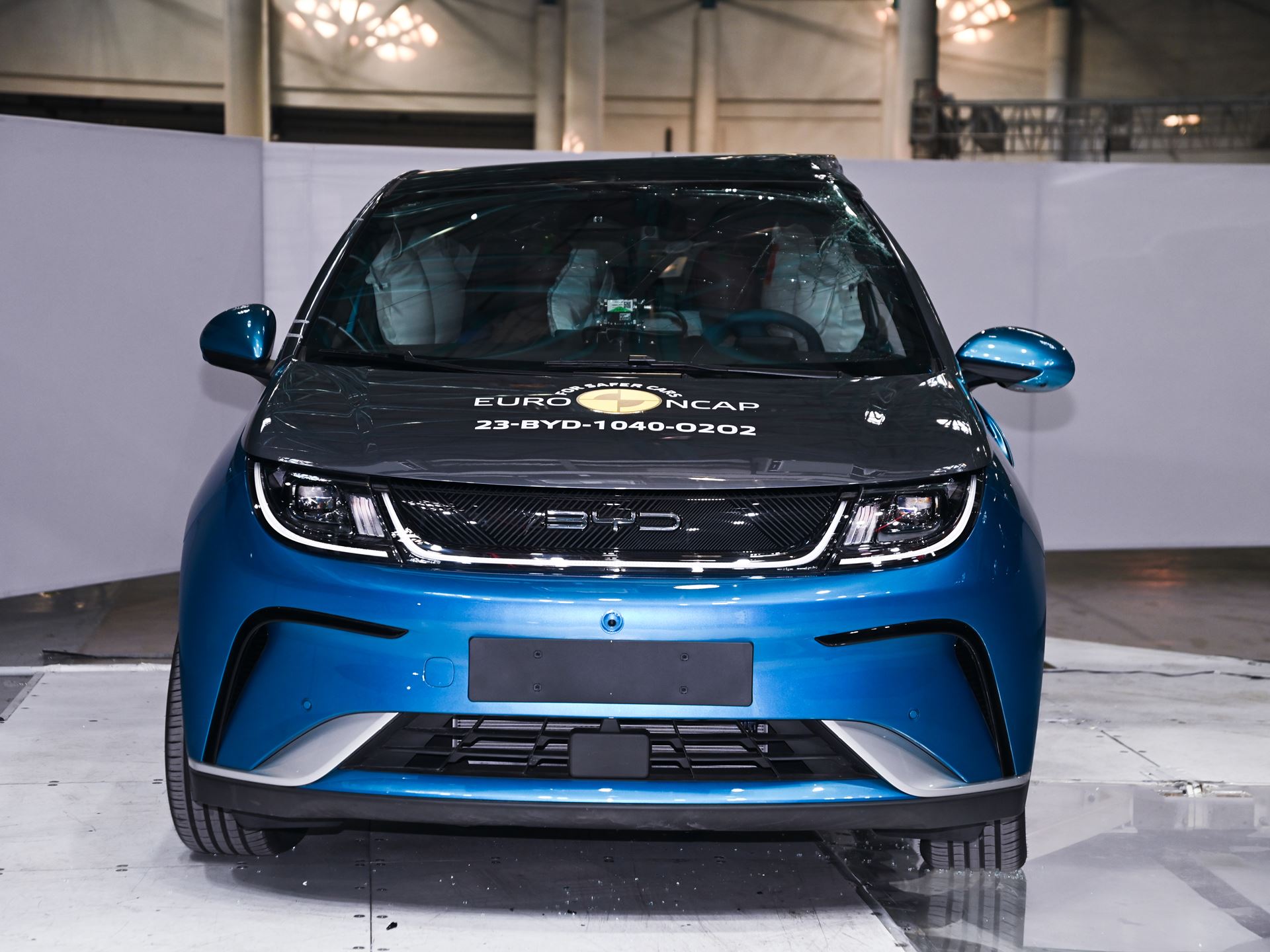 BYD DOLPHIN Far Side impact test 2023 after crash