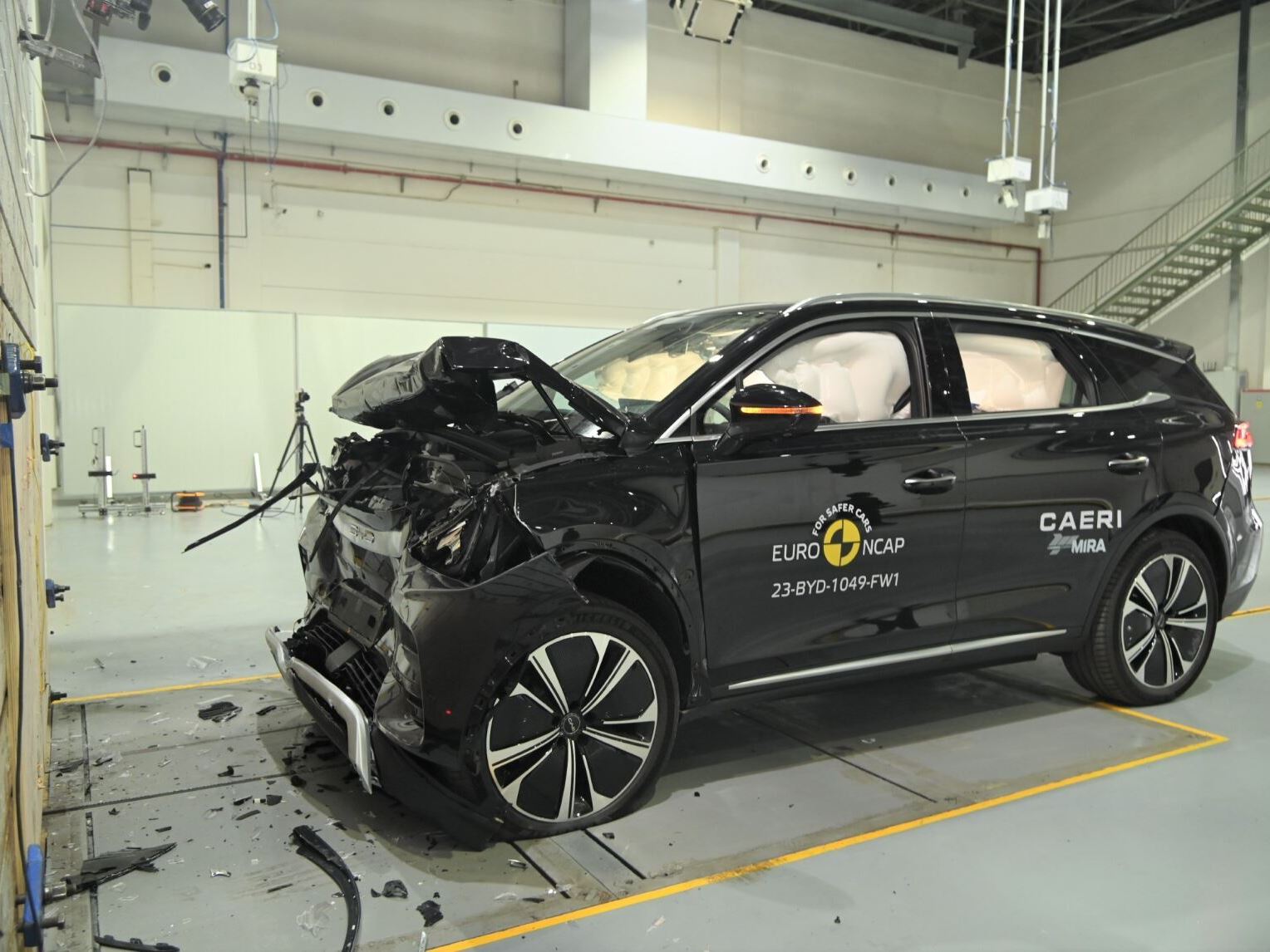 BYD TANG Full Width Rigid Barrier test 2023 after crash