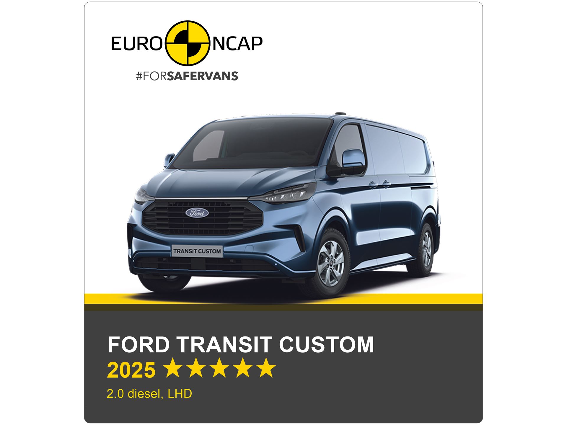 Ford Transit Custom Euro NCAP Commercial Van Safety Results 2025