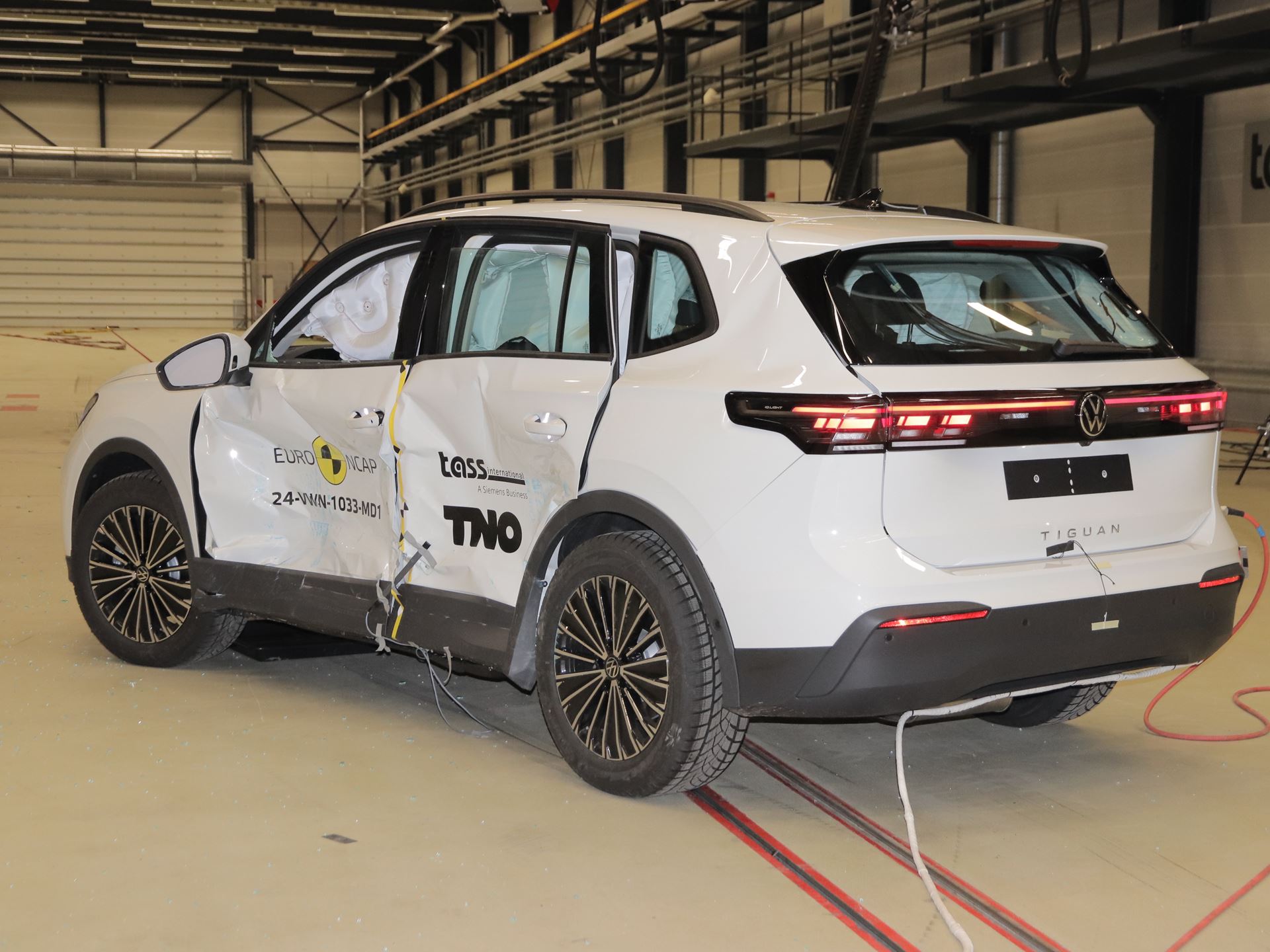 VW Tiguan Side Mobile Barrier test 2024 after crash