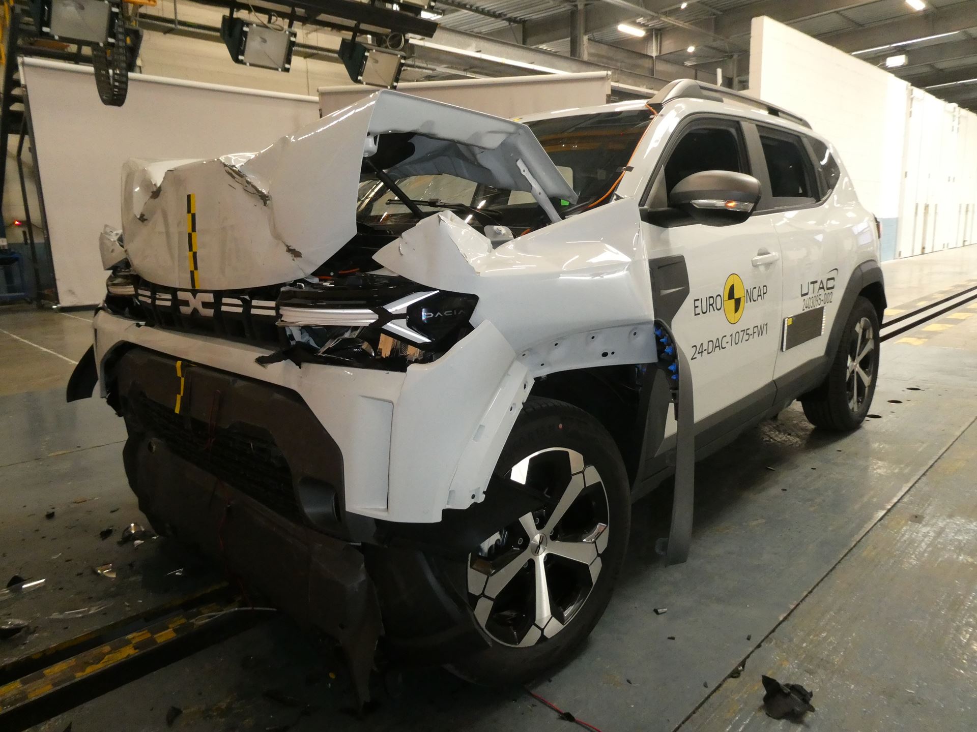 Dacia Duster Full Width Rigid Barrier test 2024 after crash