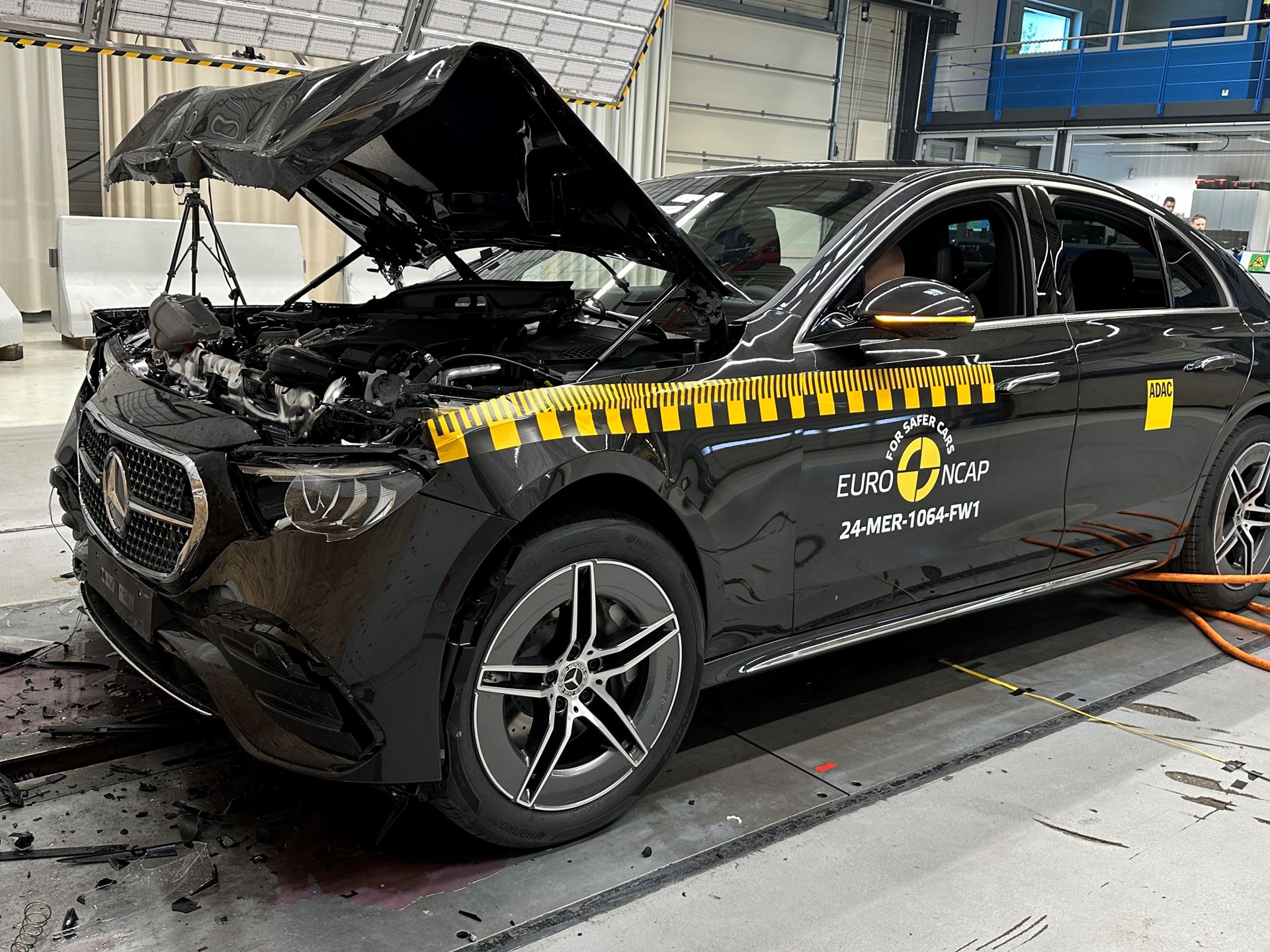 Mercedes Benz E Class Full Width Rigid Barrier test 2024 after crash