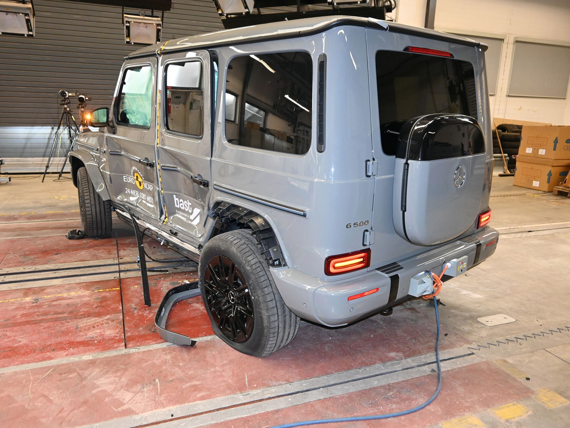 Mercedes Benz G Class EQ Side crash test 2019 after crash