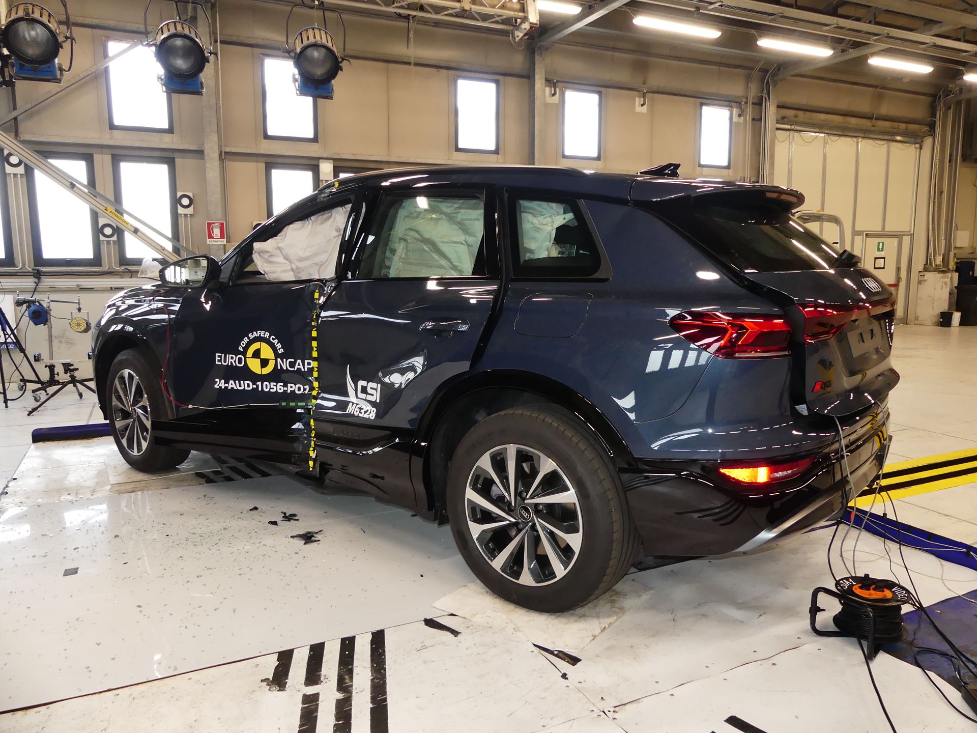 Audi Q6 e tron Side Pole test 2024 after crash