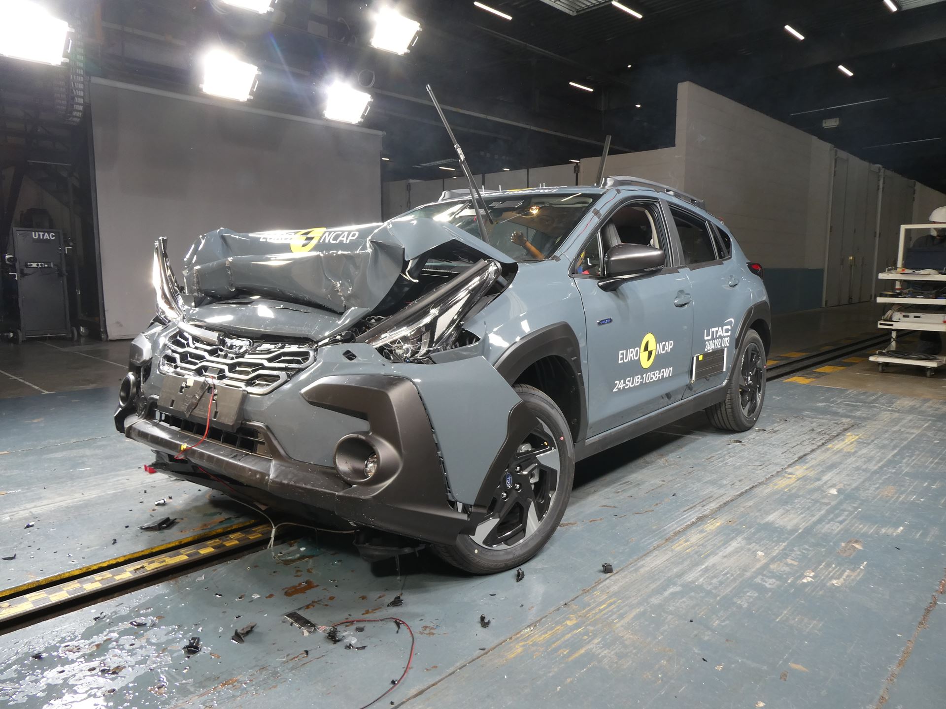Subaru Crosstrek Full Width Rigid Barrier test 2024 after crash