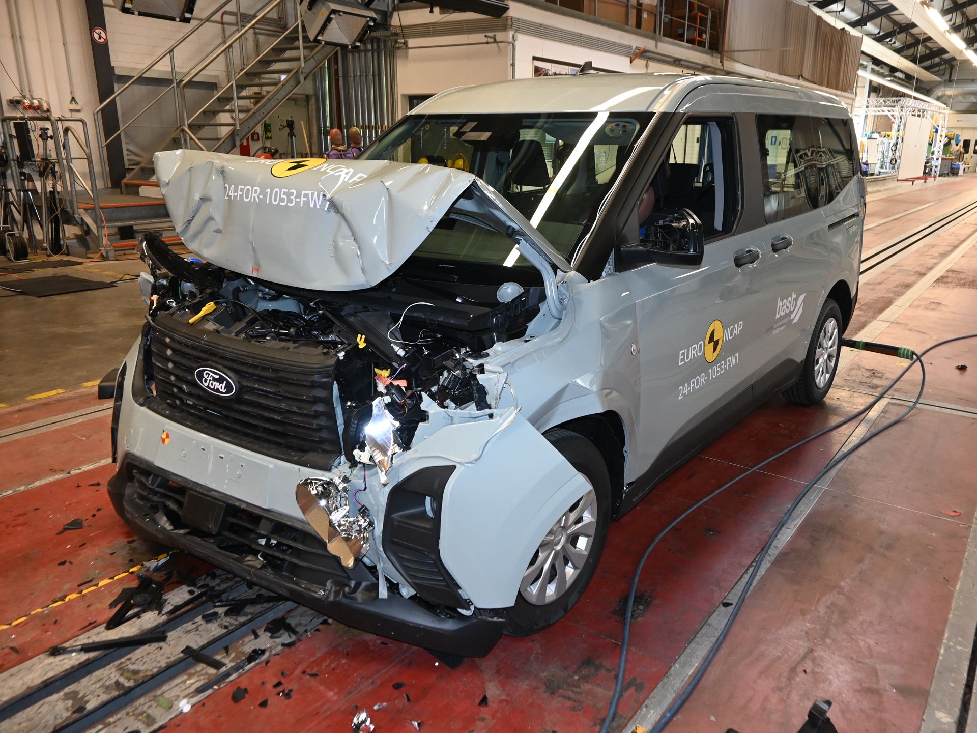 Ford Tourneo Courier Full Width Rigid Barrier test 2024 after crash