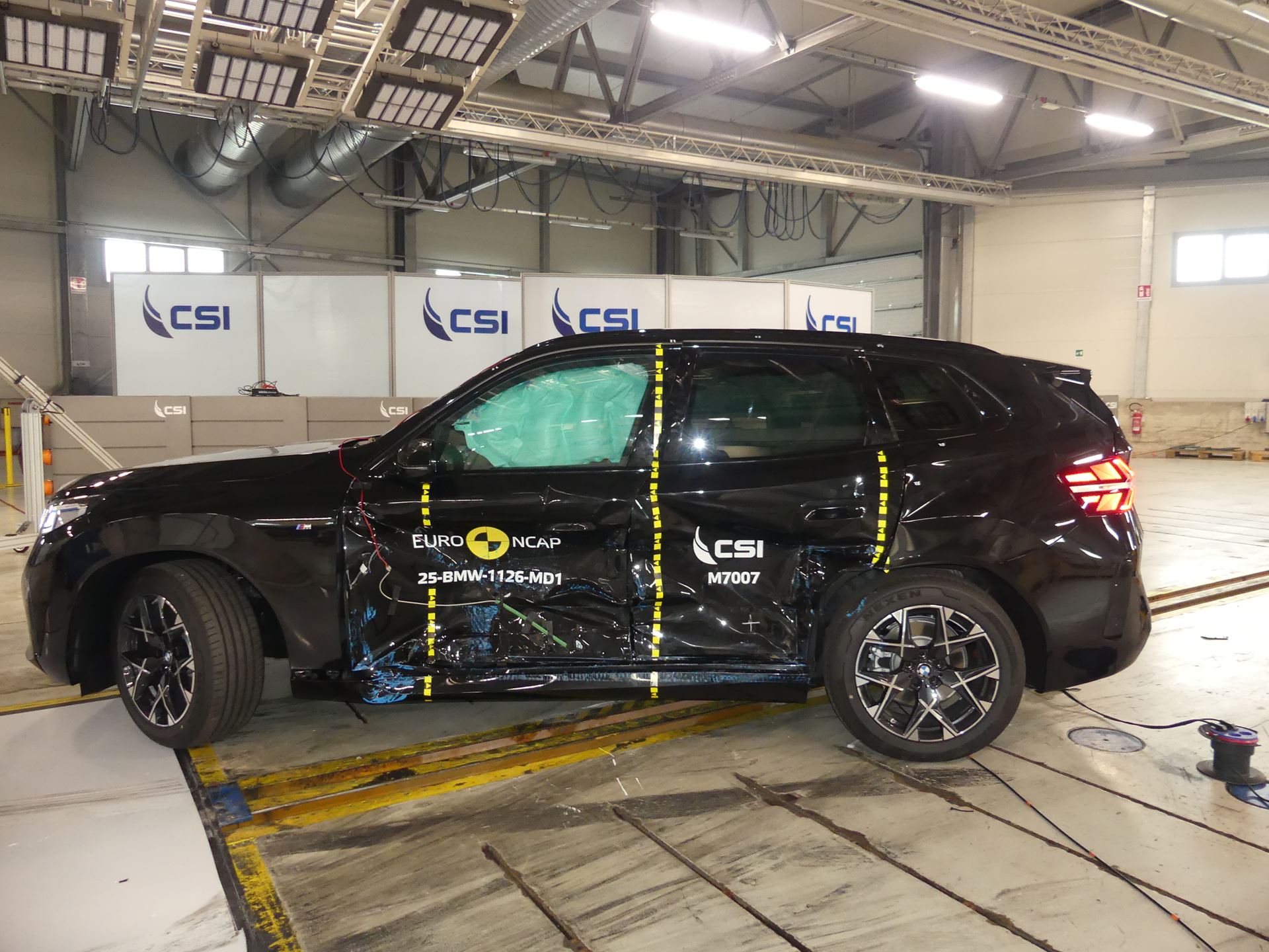 BMW X3 Side Mobile Barrier test 2025 after crash