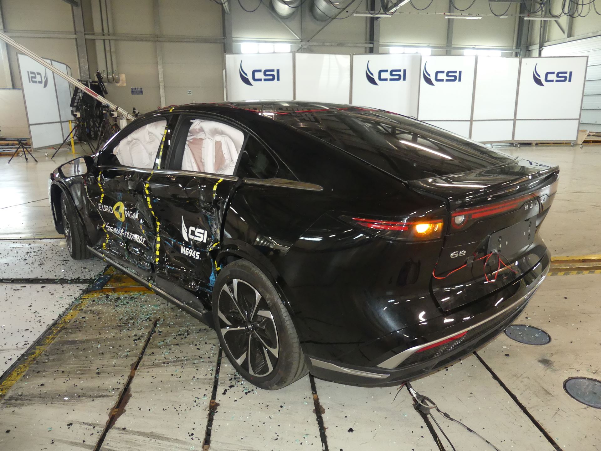 MAZDA 6e Side Mobile Barrier test 2025 after crash
