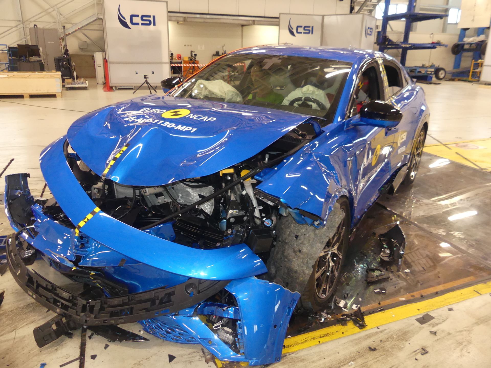 Alpine A390 Mobile Progressive Deformable Barrier test 2025 after crash