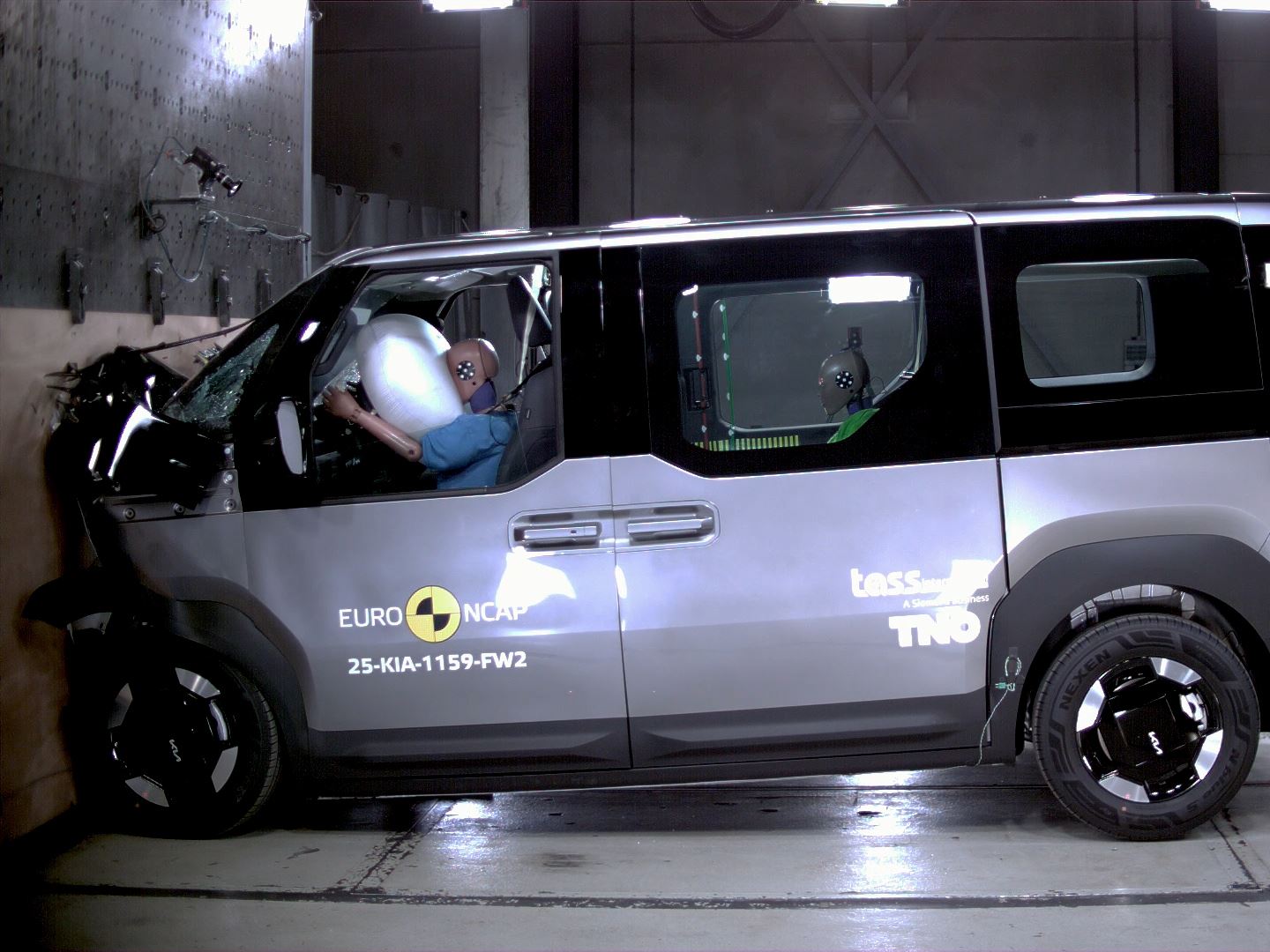 Kia PV5 Passenger Full Width Rigid Barrier test 2025